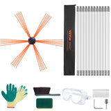 VEVOR 12 m Chimney Sweep Kit, w/ 12 Reinforced Nylon Flexible Rods, Ergonomic Chimney Cleaning Brush, 360-Degree Brush Chimney Cleaner, Rich