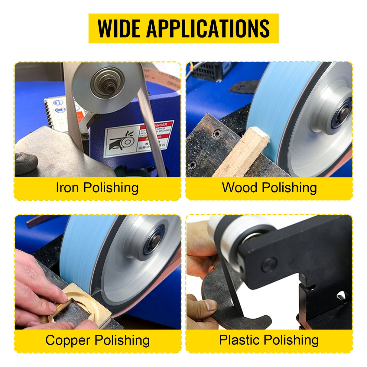 VEVOR Belt Grinder 2" x 72" Wheel Set, Belt Knife Grinder Wheel Set, Aluminum Belt Grinder Wheel Crowned for Knife Grinder with 4" Drive Wheel (0.94" Bore), 3" Tracking Wheel and 2 x 2" Idler Wheels