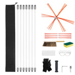 Chimney Sweep Kit, 7m Maximum Extendable Length Chimney Brush, Chimneys Cleaning Kit with Bristle Replacements & Goggles, 90° Bendable Fireplace Cleaning Tool, for Square, Rectangle Chimneys