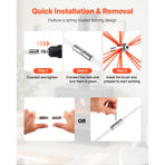 Chimney Sweep Kit, 7m Maximum Extendable Length Chimney Brush, Chimneys Cleaning Kit with Bristle Replacements & Goggles, 90° Bendable Fireplace Cleaning Tool, for Square, Rectangle Chimneys