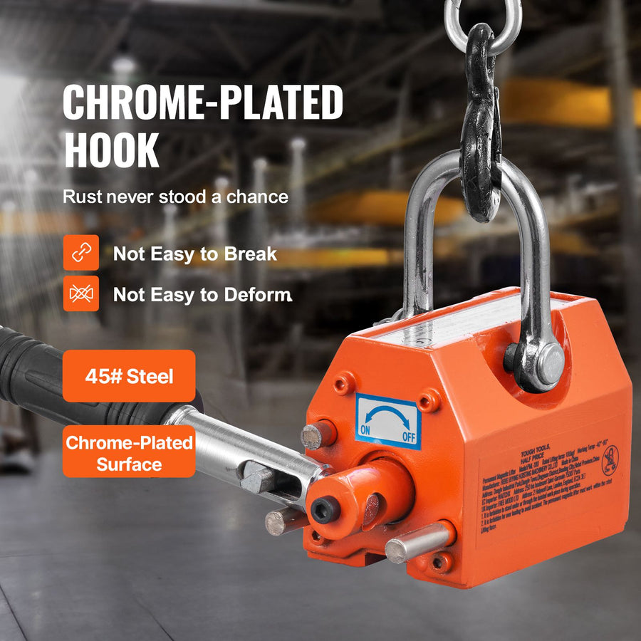Magnetic Lifter, 100 kg/220 lbs Pulling Capacity, 2.5 Safety Factor, Neodymium & Steel, Lifting Magnet with, image 4
