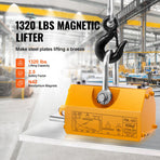 Magnetic Lifter, 600 kg Pulling Capacity, 2.5 Safety Factor, Neodymium & Steel, Lifting Magnet with Release,, image 2