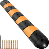 VEVOR Rubber Speed Bump, 1 Pack 2 Channel Speed Bump Hump, 72" Long Modular Speed Bump Rated 22000 LBS Loading, 72.8 x 12.2 x 2.2 Garage Speed Bump