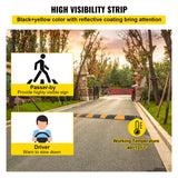 VEVOR Rubber Speed Bump, 1 Pack 2 Channel Speed Bump Hump, 72" Long Modular Speed Bump Rated 22000 LBS Loading, 72.8 x 12.2 x 2.2 Garage Speed Bump
