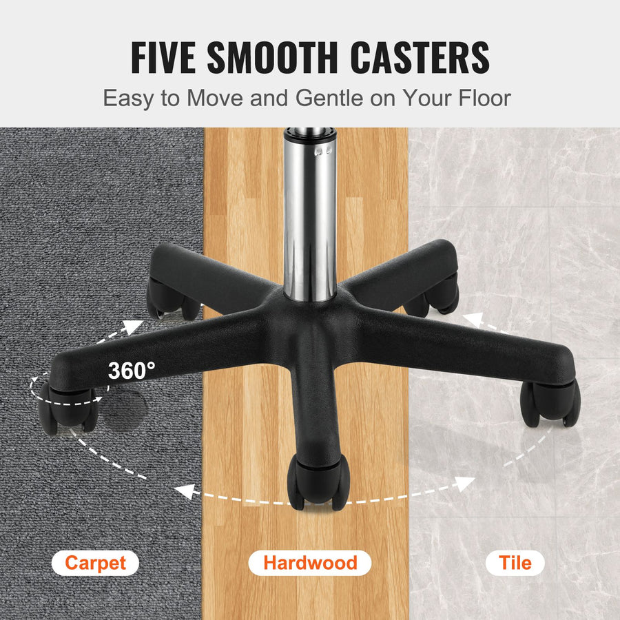 Rolling Stools with Wheels, 400 LBS Weight Capacity Adjustable Height Stool with Ultra-Thick Seat Cushion,, image 5