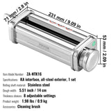VEVOR Pasta Attachment for KitchenAid Stand Mixer, Stainless Steel Pasta Sheet Roller Attachment, Pasta Maker Machine Accessory with 8 Adjustable Thickness Knob, KitchenAid Pasta Attachment by VEVOR - Close-Up Angle