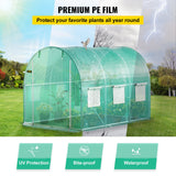 VEVOR Walk-in Tunnel Greenhouse, 3 x 2 x 2 m, Portable Plant Hot House with Galvanised Steel Frame, 1 Top Bar, Diagonal Poles, Zipper Door and 6 Roll-