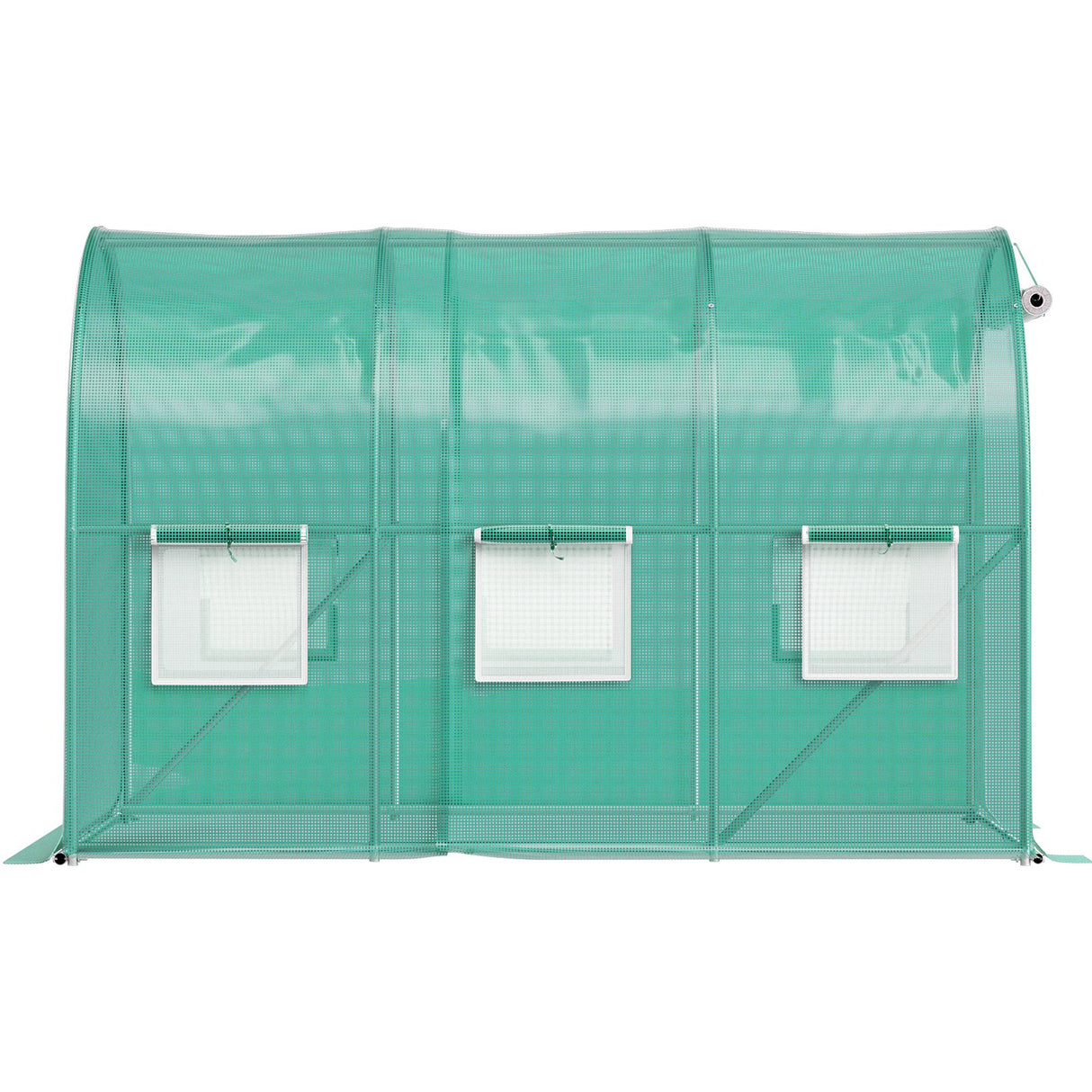 VEVOR Walk-in Tunnel Greenhouse, 3 x 2 x 2 m, Portable Plant Hot House with Galvanised Steel Frame, 1 Top Bar, Diagonal Poles, Zipper Door and 6 Roll-
