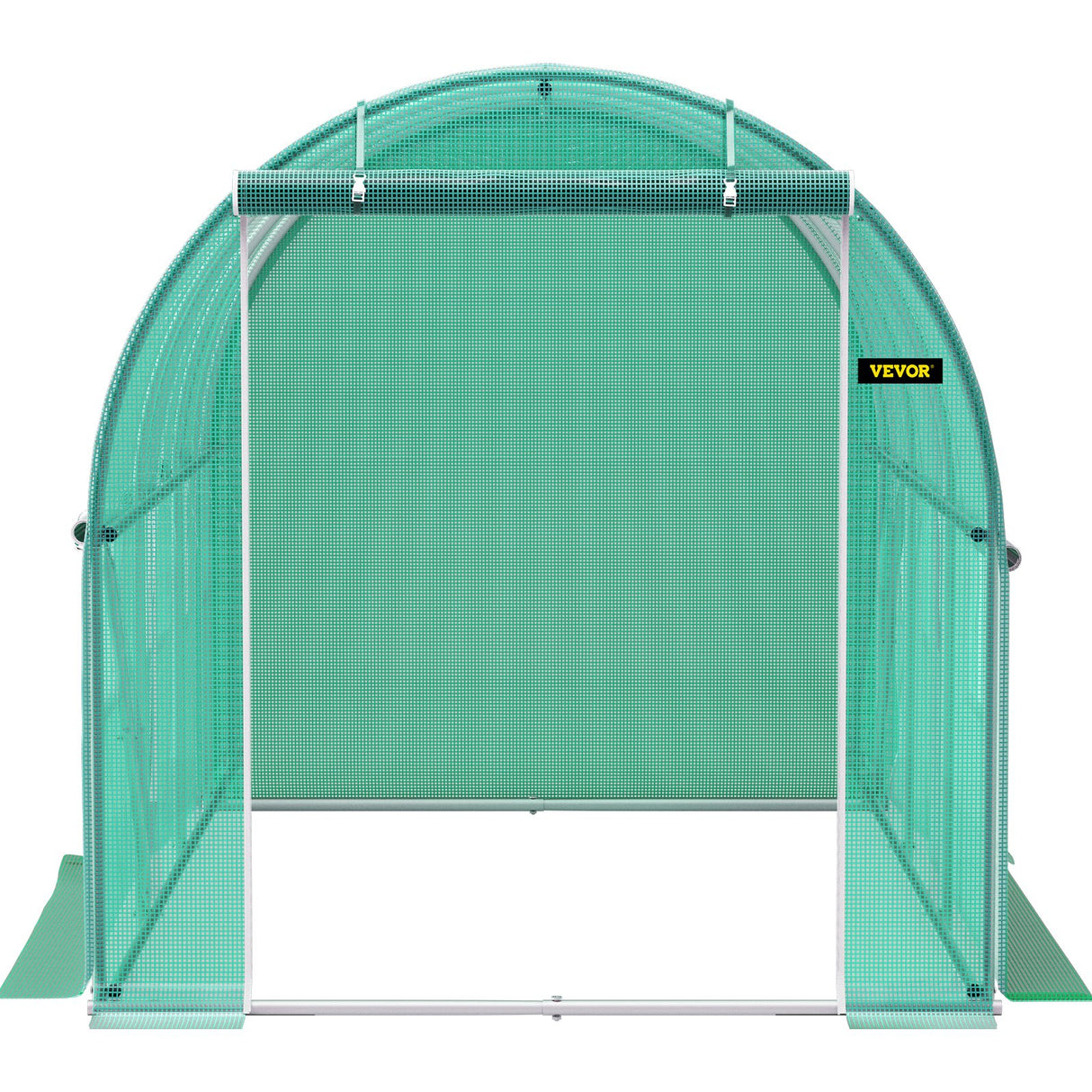 VEVOR Walk-in Tunnel Greenhouse, 3 x 2 x 2 m, Portable Plant Hot House with Galvanised Steel Frame, 1 Top Bar, Diagonal Poles, Zipper Door and 6 Roll-