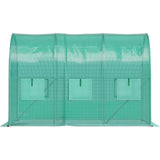 VEVOR Walk-in Tunnel Greenhouse, 3 x 2 x 2 m, Portable Plant Hot House with Galvanised Steel Frame, 1 Top Bar, Diagonal Poles, Zipper Door and 6 Roll-