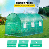 VEVOR Walk-in Tunnel Greenhouse Galvanized Frame & Waterproof Cover 12x7x7 ft
