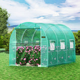 VEVOR Walk-in Tunnel Greenhouse Galvanized Frame & Waterproof Cover 12x7x7 ft - Low Angle