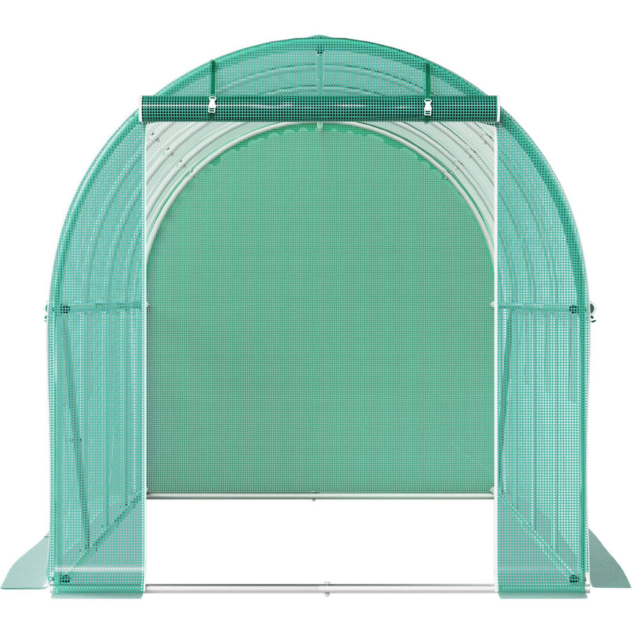 Walk-in Tunnel Greenhouse Galvanized Frame & Waterproof Cover 15x7x7 ft