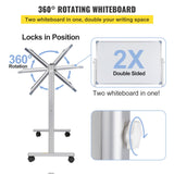 VEVOR Mobile Dry Erase Board Magnetic Whiteboard w/ Stand 60 x 90cm Double Sided - Top-Down View
