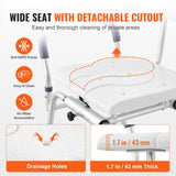 VEVOR Sliding Tub Transfer Bench Shower Chair & Cut-Out Seat Reversible Backrest - Side View