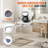 VEVOR Sliding Tub Transfer Bench Shower Chair & Cut-Out Seat Reversible Backrest - Top-Down View