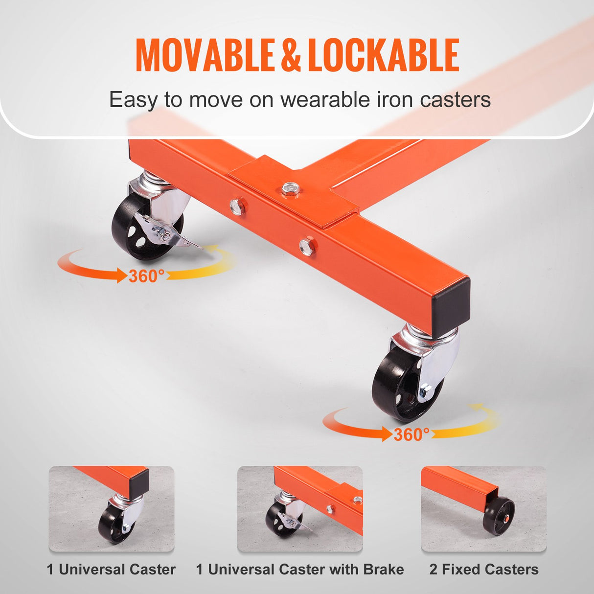 VEVOR Engine Stand 750LBS Motor Hoist Dolly 360 Degree Adjustable Mounting Head