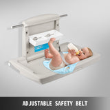 VEVOR Horizontal Baby Changing Table Wall-mounted Baby Diaper Changing Station Vertical Fold Down Baby Changing Table - Side View