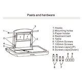 VEVOR Horizontal Baby Changing Table Wall-mounted Baby Diaper Changing Station Vertical Fold Down Baby Changing Table - Low Angle