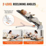 VEVOR Baby Bouncer Folding Bouncer Seat Chair for Babies with 2 Reclining Angles - Side View