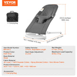 VEVOR Baby Bouncer Folding Bouncer Seat Chair for Babies with 2 Reclining Angles - Close-Up Angle