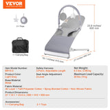 VEVOR Baby Bouncer Folding Bouncer Seat Chair for Babies 0-9 Months with Toy Bar - Close-Up Angle