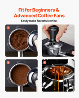 VEVOR 51mm/53mm/58mm Espresso Tamper Stainless Steel Coffee Tamper with Spring - Rear View