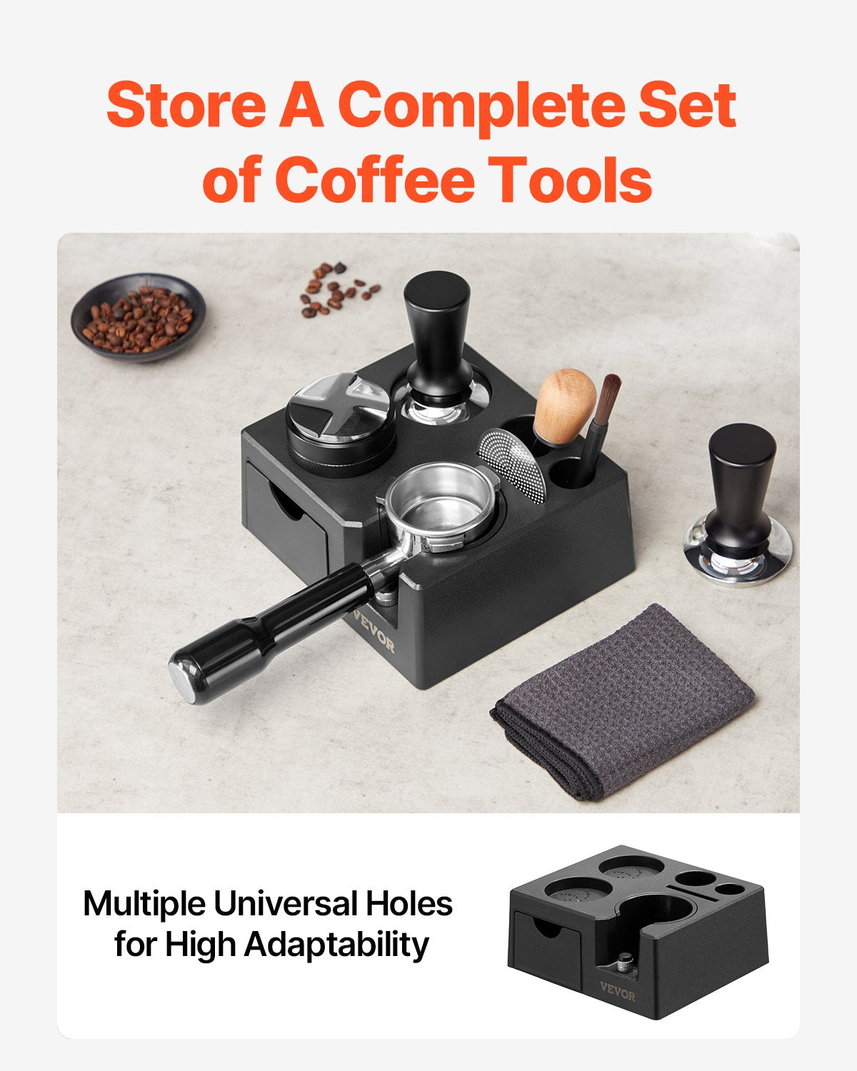 VEVOR ABS Espresso Tamping Station 51-58 mm Station with Detachable Slot