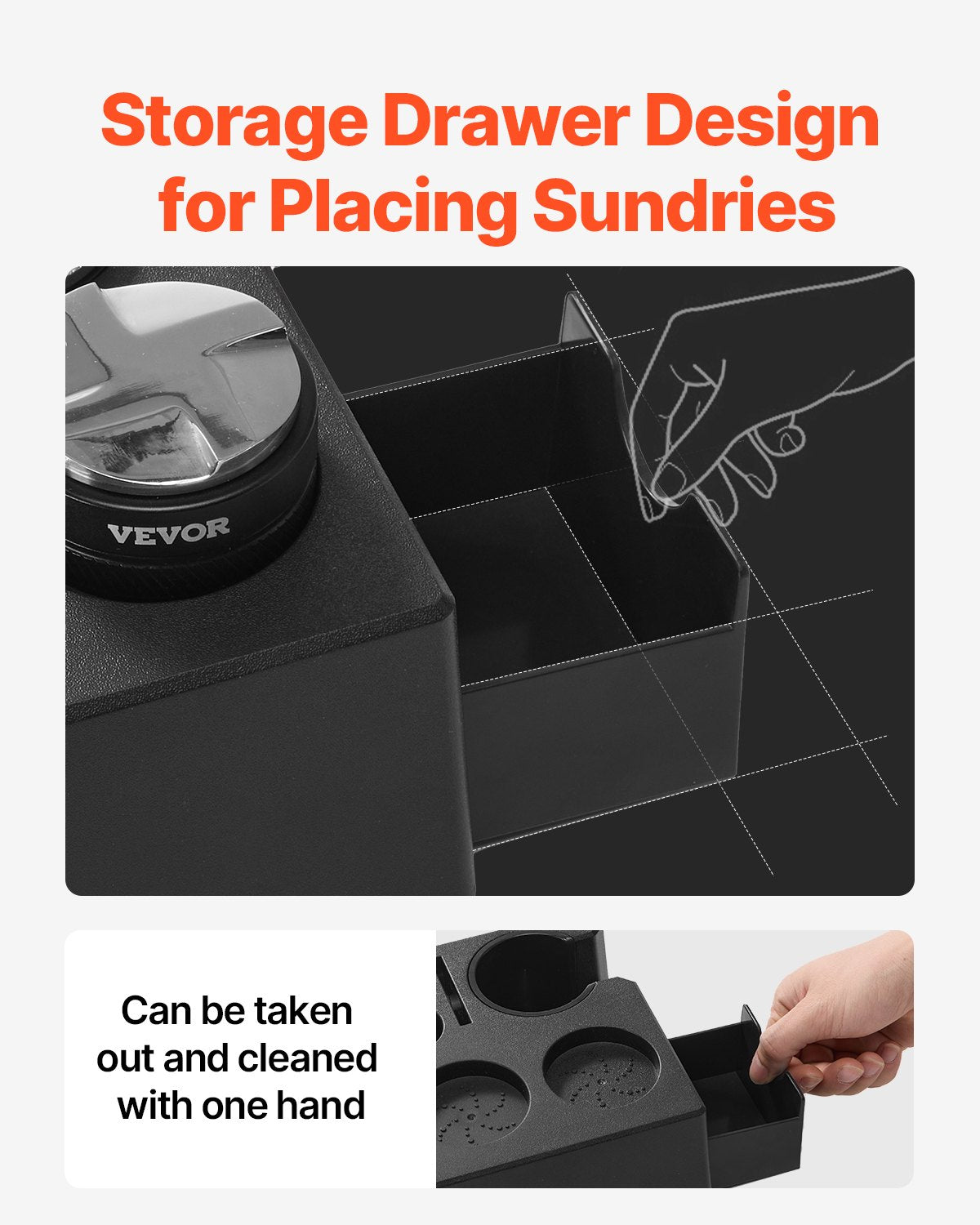 VEVOR ABS Espresso Tamping Station 51-58 mm Station with Detachable Slot