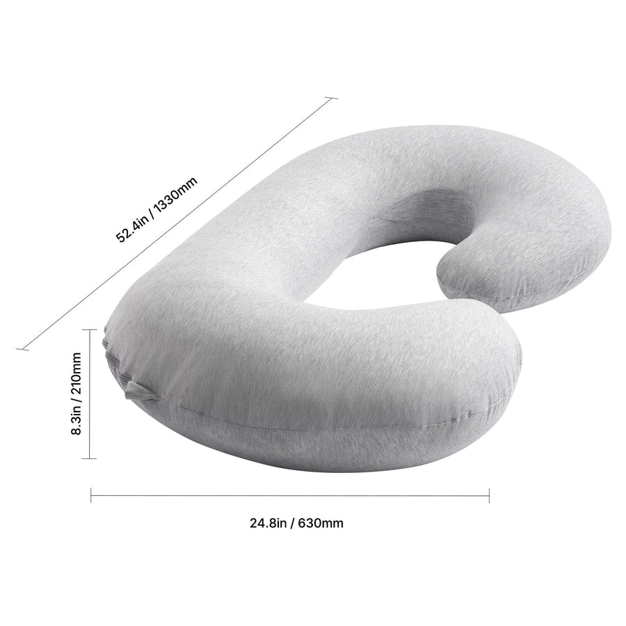 Pregnancy Pillow, C-Shaped Full Body Maternity Pillow, Ultra-Soft and Breathable Pregnant Support Pillows with Removable & Washable Cover, Perfect for Back, Belly, Hip, Legs Relief