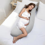 VEVOR Pregnancy Pillows L-Shaped Pregnant Maternity Pillow Soft & Breathable - Low Angle