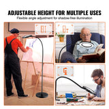 VEVOR 5X Floor Magnifying Glass with Light and Stand Flexible Gooseneck LED - 45-Degree Angle
