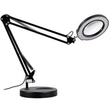 VEVOR Magnifying Glass with Light and Stand, 5X Magnifying Lamp, 4.3" Glass Lens, Base and Clamp 2-in-1 Desk Magnifier with Light, 64 LED Lights 5