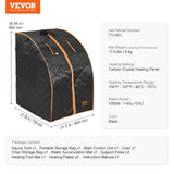 Sauna Tent Far Infrared 1050W Personal Home Spa Loss Weight Detox Therapy - Close-Up Angle