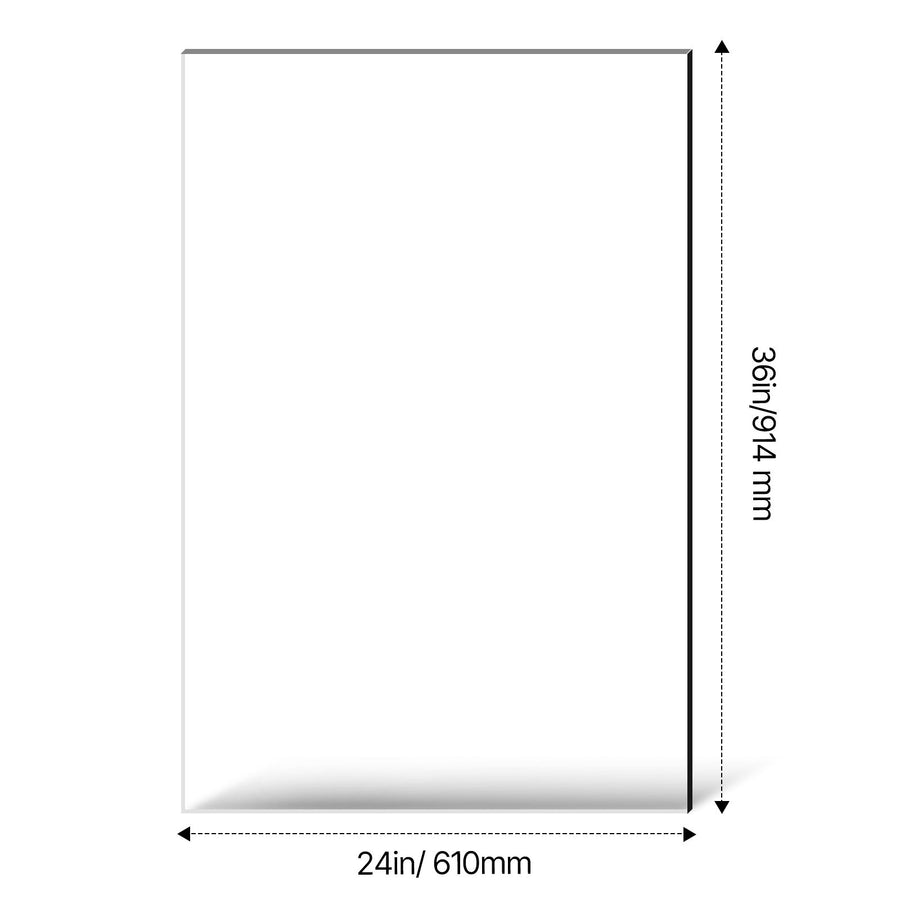 Plexiglass Acrylic Sheet, 2-Pack Plastic Sheets, 610 x 914 mm 6 mm Thick Clear Plastic Cast Transparent Glass for Crafting Projects, Replacement Picture Frame Glass, DIY Display, Easy to Cut