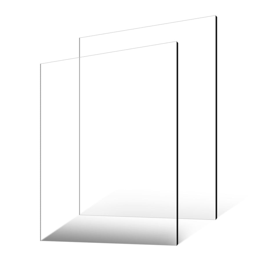 Plexiglass Acrylic Sheet, 2-Pack Plastic Sheets, 610 x 914 mm 6 mm Thick Clear Plastic Cast Transparent Glass for Crafting Projects, Replacement Picture Frame Glass, DIY Display, Easy to Cut