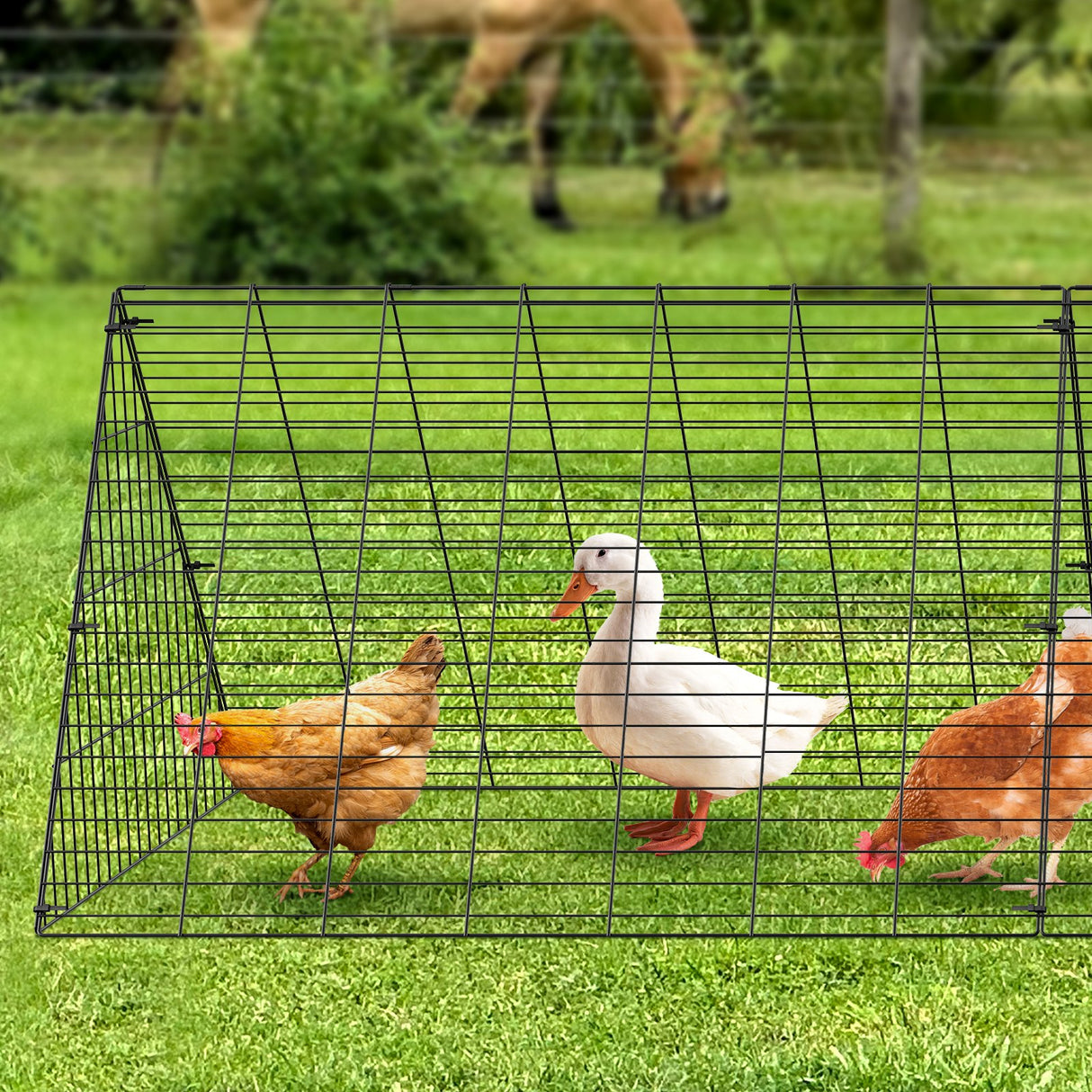 VEVOR Chicken Tunnels, 729 x 200 x 61.5cm(LxWxH) Chicken Tunnels for Yard, Portable Chicken Tunnels for Outside with Corner Frames, 2 Sets, Suitable