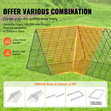 VEVOR Chicken Tunnels, 729 x 200 x 61.5cm(LxWxH) Chicken Tunnels for Yard, Portable Chicken Tunnels for Outside with Corner Frames, 2 Sets, Suitable