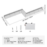 VEVOR Chicken Tunnels, 729 x 200 x 61.5cm(LxWxH) Chicken Tunnels for Yard, Portable Chicken Tunnels for Outside with Corner Frames, 2 Sets, Suitable
