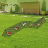 VEVOR Chicken Tunnels, 729 x 200 x 61.5cm(LxWxH) Chicken Tunnels for Yard, Portable Chicken Tunnels for Outside with Corner Frames, 2 Sets, Suitable for Chickens, Ducks, Rabbits - Low Angle