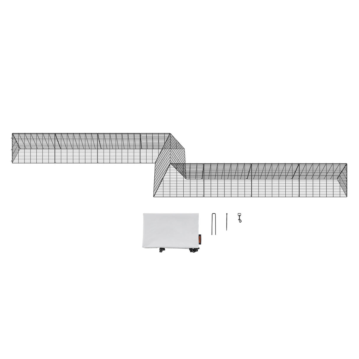 VEVOR Chicken Tunnels, 729 x 200 x 61.5cm(LxWxH) Chicken Tunnels for Yard, Portable Chicken Tunnels for Outside with Corner Frames, 2 Sets, Suitable