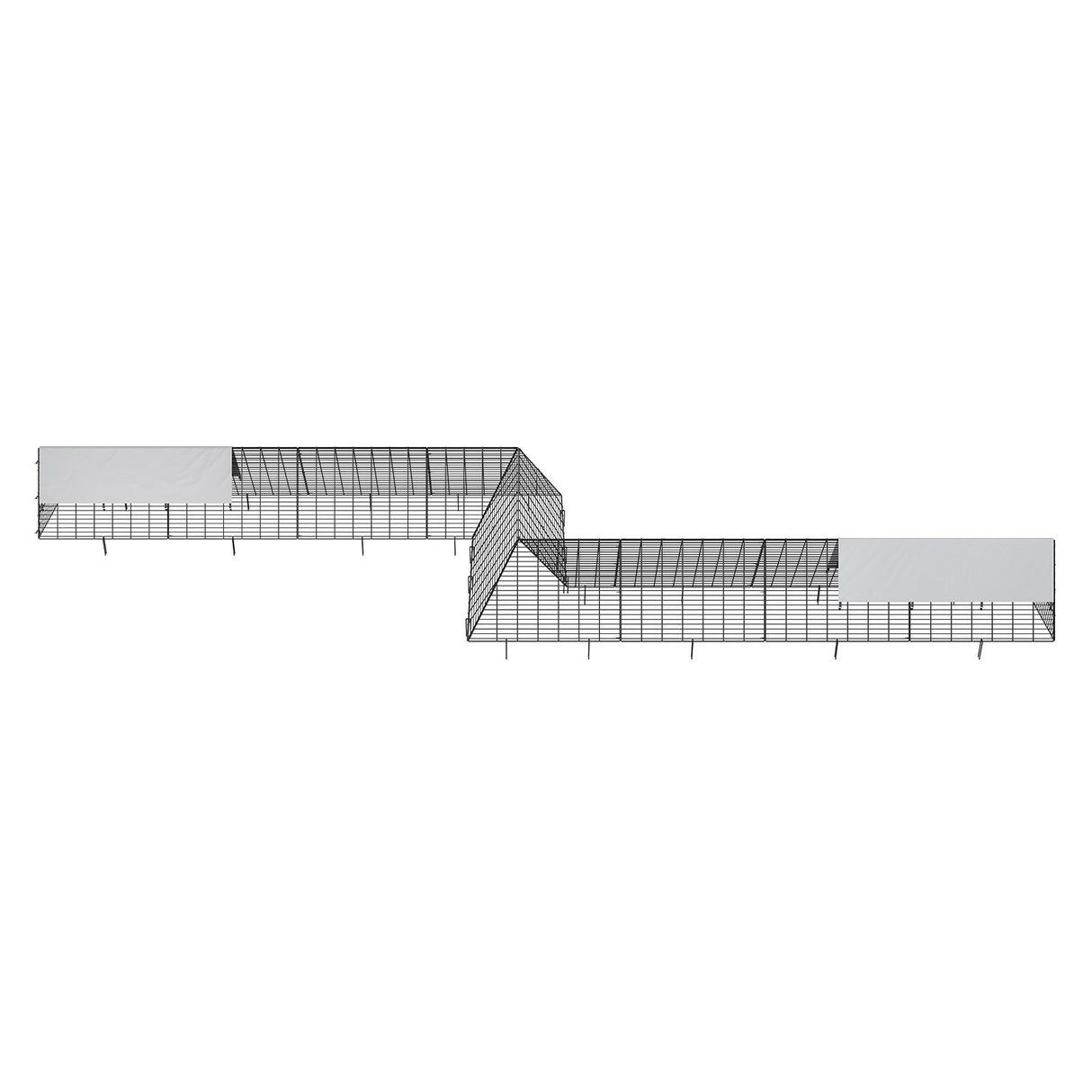 VEVOR Chicken Tunnels, 729 x 200 x 61.5cm(LxWxH) Chicken Tunnels for Yard, Portable Chicken Tunnels for Outside with Corner Frames, 2 Sets, Suitable