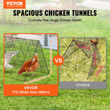VEVOR Chicken Tunnels, 400x100x61.5 cm(LxWxH) Chicken Tunnels for Yard, Portable Chicken Tunnels for Outside with Corner Frames, Chicken Coop Run, Suitable for Chickens, Ducks, Rabbits - Front View