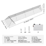 VEVOR Chicken Tunnels, 400x100x61.5 cm(LxWxH) Chicken Tunnels for Yard, Portable Chicken Tunnels for Outside with Corner Frames, Chicken Coop Run, Suitable for Chickens, Ducks, Rabbits - Close-Up Angle
