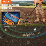 VEVOR Metal Detector for Adults&Kids, 250mm, Professional Adjustable Higher Accuracy Gold Detector, IP68 Waterproof Coil with LCD Display 7 Modes Advanced DSP Chip, for Detecting Gold Treasure Hunting - Front View