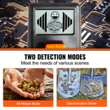 VEVOR Metal Detector for Kids, 150mm, Waterproof Search Coil with LCD Display, Adjustable 660.4-914.4 mm Gold Detector, Lightweight Carbon Fiber Stem for Junior & Youth Detecting Gold Coin Treasure - Top-Down View