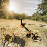 VEVOR Metal Detector for Kids, 150mm, Waterproof Search Coil with LCD Display, Adjustable 660.4-914.4 mm Gold Detector, Lightweight Carbon Fiber Stem for Junior & Youth Detecting Gold Coin Treasure - Low Angle