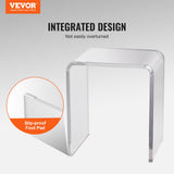 VEVOR Acrylic End Table, C-Shaped Lucite Side Table, Clear Acrylic Side Table for Drink, Food, Snack used in Living Room, Bedroom, and Study - 45-Degree Angle