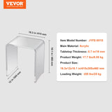 VEVOR Acrylic End Table, C-Shaped Lucite Side Table, Clear Acrylic Side Table for Drink, Food, Snack used in Living Room, Bedroom, and Study - Close-Up Angle