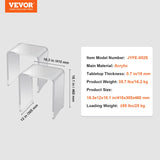 VEVOR Acrylic End Table, 2 pcs C-Shaped Lucite Side Tables, Clear Acrylic Side Table for Drink, Food, Snack used in Living Room, Bedroom, and Study - Close-Up Angle